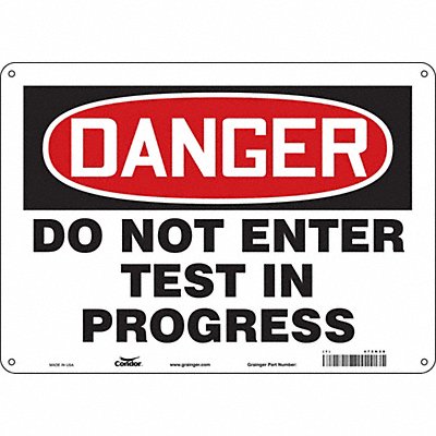 CONDOR 472N28 Safety Sign 10 inx14 in Aluminum