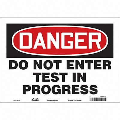 CONDOR 472N32 Safety Sign 10 in x 14 in Vinyl