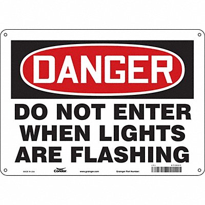 CONDOR 472N41 Safety Sign 10 inx14 in Aluminum