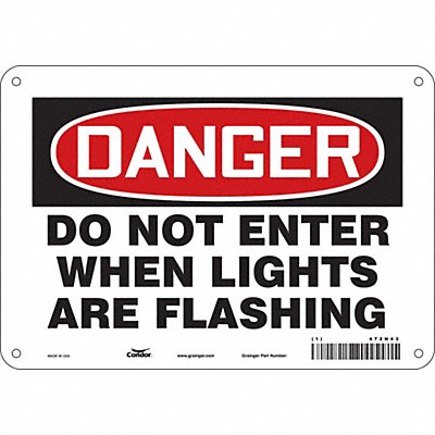 CONDOR 472N43 Safety Sign 7 inx10 in Polyethylene