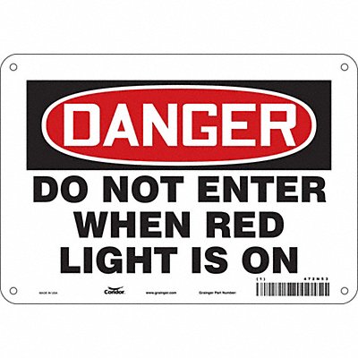 CONDOR 472N53 Safety Sign 7 inx10 in Vinyl