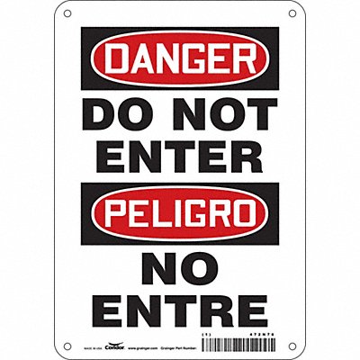 CONDOR 472N76 Safety Sign 10 in x 7 in Vinyl