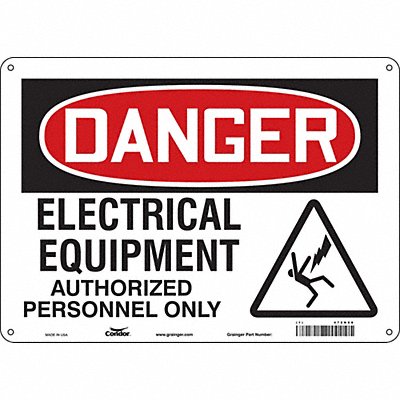 CONDOR 472N88 Safety Sign 10 inx14 in Aluminum