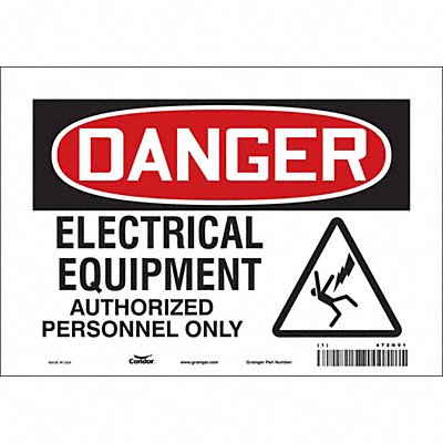 CONDOR 472N91 Safety Sign 7 inx10 in Vinyl