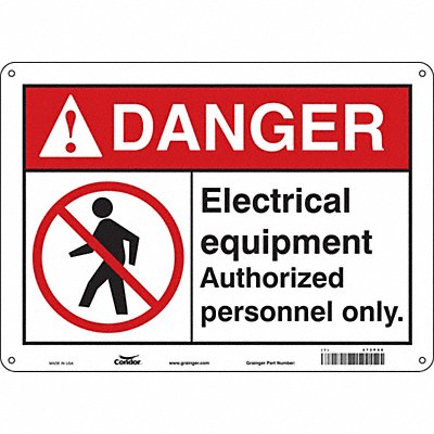 CONDOR 472P06 Safety Sign 10 in x 14 in Polyethylene