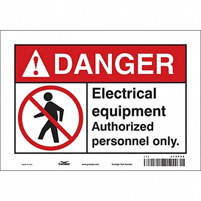CONDOR 472P08 Safety Sign 7 inx10 in Vinyl