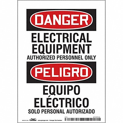 CONDOR 472P14 Safety Sign 7 inx5 in Vinyl