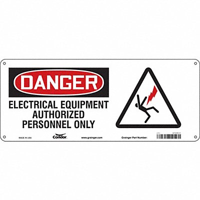 CONDOR 472P17 Safety Sign 7 in x 17 in Aluminum