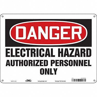 CONDOR 472P26 J6925 Safety Sign 10 inx14 in Polyethylene