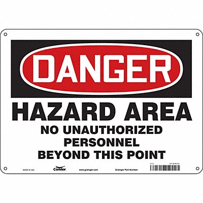 CONDOR 472P43 Safety Sign 10 in x 14 in Polyethylene