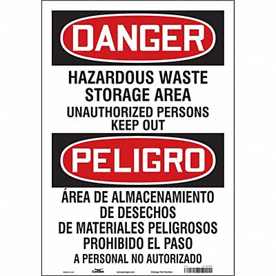 CONDOR 472P99 Safety Sign 20 inx14 in Vinyl