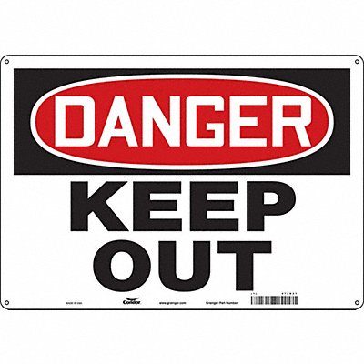 CONDOR 472R31 Safety Sign 14 inx20 in Aluminum