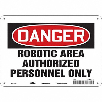 CONDOR 472T28 Safety Sign 7 in x 10 in Aluminum