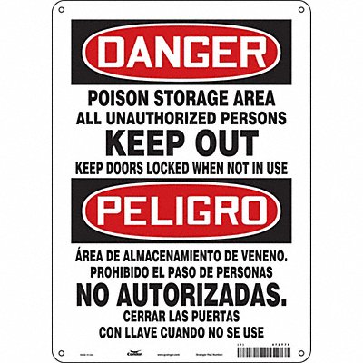CONDOR 472T79 Safety Sign 14 inx10 in Polyethylene