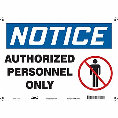 CONDOR 472T93 Safety Sign 10 inx14 in Polyethylene