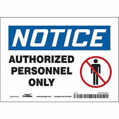 CONDOR 472T95 Safety Sign 5 inx7 in Vinyl