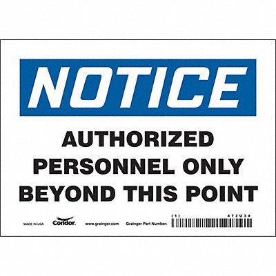 CONDOR 472U34 Safety Sign 5 inx7 in Vinyl