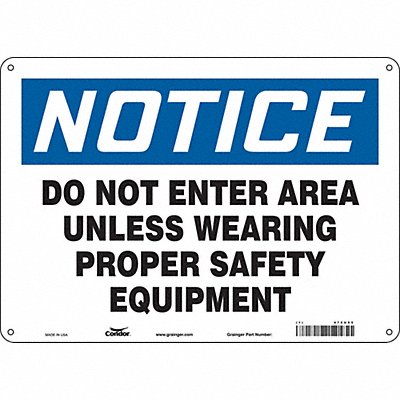CONDOR 472U85 Safety Sign 10 in x 14 in Polyethylene