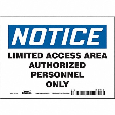 CONDOR 472U99 Safety Sign 5 inx7 in Vinyl