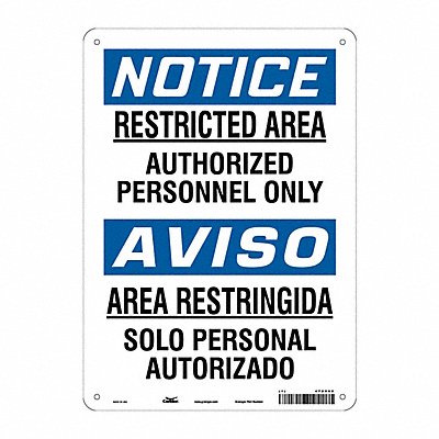 CONDOR 472V62 Safety Sign 14 inx10 in Polyethylene