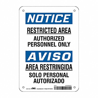CONDOR 472V63 Safety Sign 10 inx7 in Vinyl