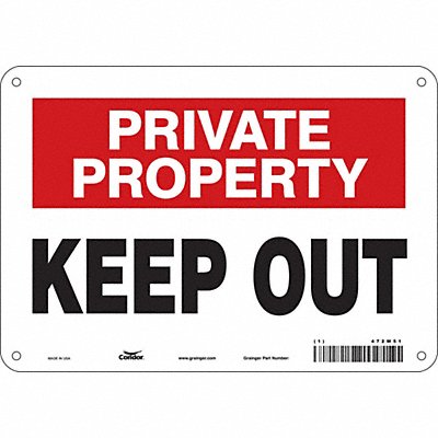 CONDOR 472W51 Safety Sign 7 in x 10 in Polyethylene