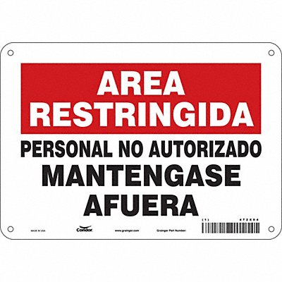 CONDOR 472X04 Safety Sign 7 in x 10 in Polyethylene
