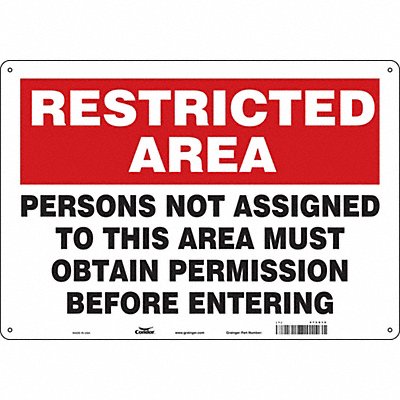 CONDOR 472X10 Safety Sign 14 inx20 in Aluminum