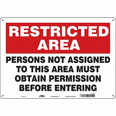 CONDOR 472X14 Safety Sign 14 in x 20 in Polyethylene