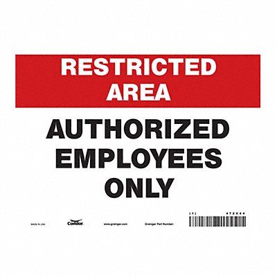 CONDOR 472X44 Safety Sign 7 inx10 in Vinyl