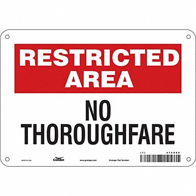CONDOR 472X85 Safety Sign 7 in x 10 in Polyethylene
