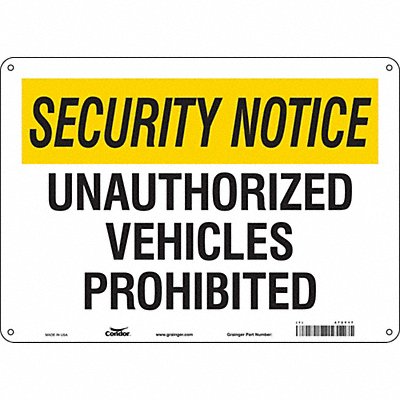 CONDOR 472Y17 Safety Sign 10 in x 14 in Aluminum