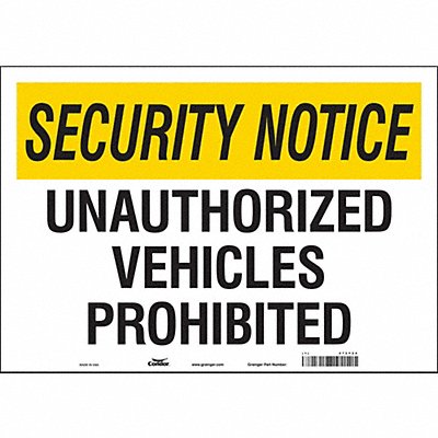 CONDOR 472Y24 Safety Sign 14 in x 20 in Vinyl