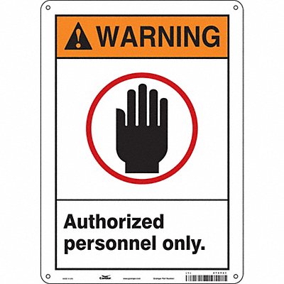 CONDOR 472Y41 Safety Sign 14 in x 10 in Aluminum