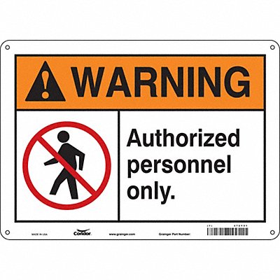 CONDOR 472Y51 Safety Sign 10 in x 14 in Polyethylene