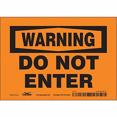 CONDOR 472Y64 Safety Sign 5 inx7 in Vinyl