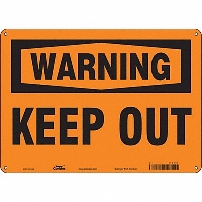 CONDOR 472Y87 Safety Sign 10 in x 14 in Aluminum