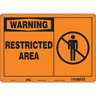 CONDOR 472Y94 Safety Sign 10 in x 14 in Aluminum