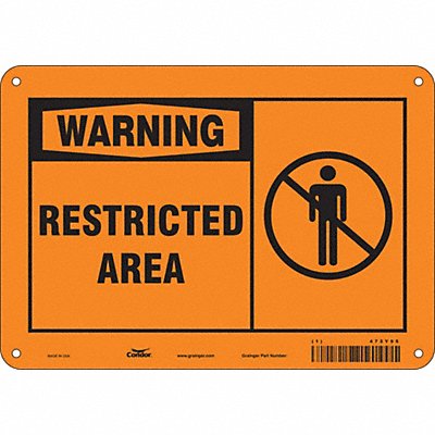 CONDOR 472Y95 Safety Sign 7 in x 10 in Polyethylene
