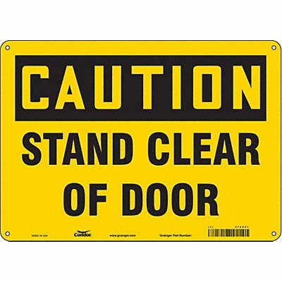 CONDOR 472Z21 Safety Sign 10 in x 14 in Aluminum