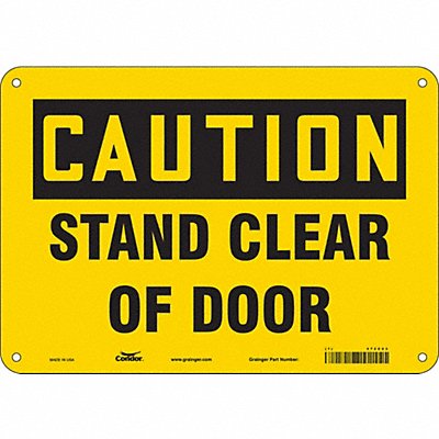 CONDOR 472Z23 Safety Sign 7 in x 10 in Polyethylene