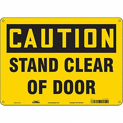CONDOR 472Z24 Safety Sign 10 in x 14 in Polyethylene