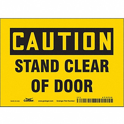 CONDOR 472Z26 Safety Sign 5 in x 7 in Vinyl