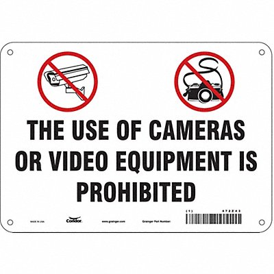CONDOR 472Z43 Safety Sign 7 in x 10 in Aluminum