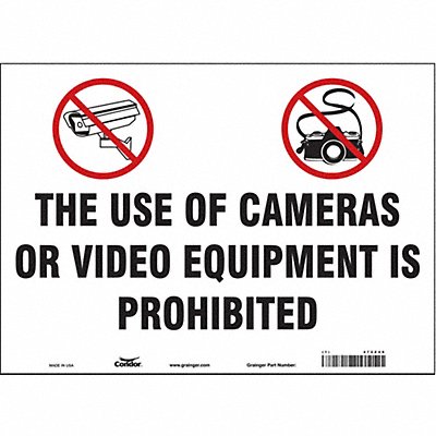 CONDOR 472Z49 Safety Sign 10 in x 14 in Vinyl