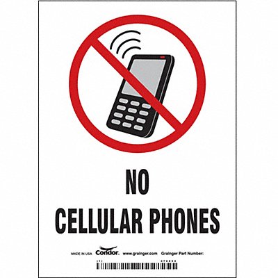 CONDOR 472Z54 Safety Sign 7 in x 5 in Vinyl