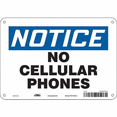 CONDOR 472Z74 Safety Sign 7 in x 10 in Aluminum