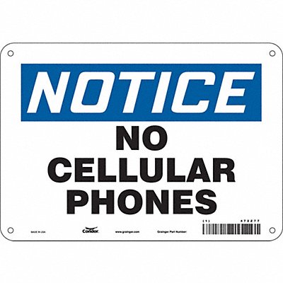 CONDOR 472Z77 Safety Sign 7 in x 10 in Polyethylene