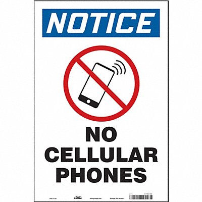 CONDOR 472Z92 Safety Sign 18 in x 12 in Vinyl