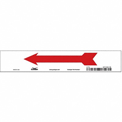 CONDOR 473A18 Safety Sign 1 3/4 in x 10 in Vinyl